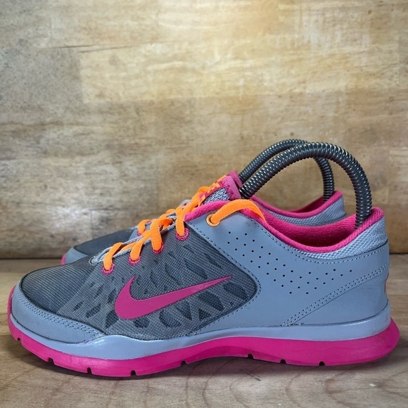 Nike Flex Trainer 3 Womens Size 6 Training Shoes Sneakers Gray Pink 580374-001 - Picture 3 of 8
